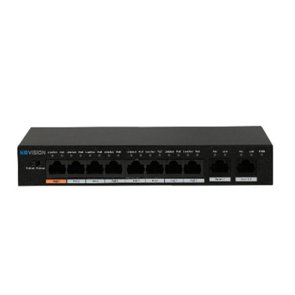 Switch KBVision PoE 8 port KX-ASW08-P2 (Hỗ trợ 2 cổng mạng uplink)